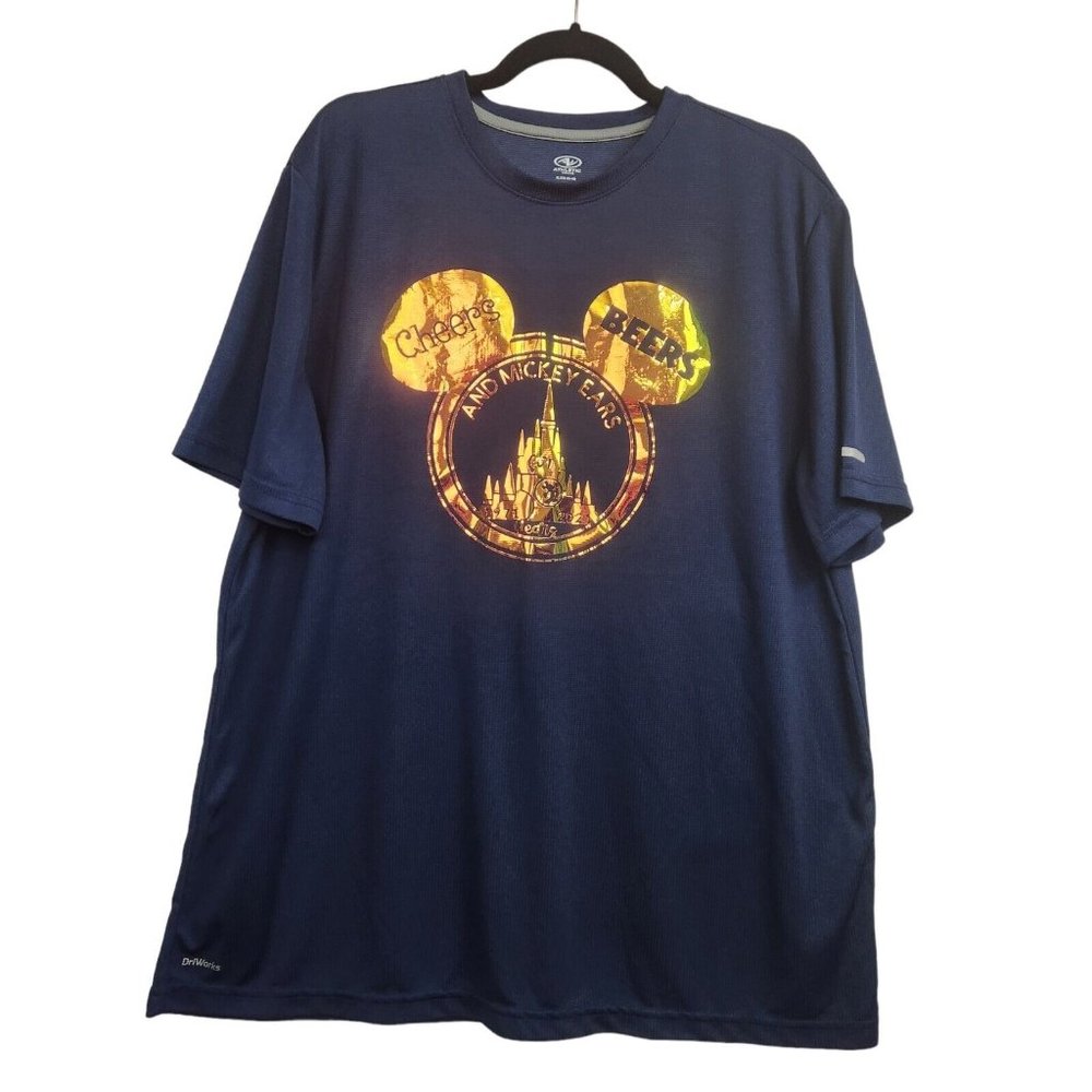 Disney World 50th Anniversary Cheers Beers & Mickey Ears Sz XL Shirt Athletic